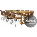Neiwel Bues Doğal Ahşap Toplantı MASASI-120 cm -280 cm - Açık Ceviz - 120-280