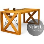 Neiwel Diaz Nowe Doğal Ahşap Ofis ve Çalışma MASASI-80 cm -180 cm - 80-180
