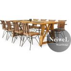 Neiwel Dios Doğal Ahşap Toplantı MASASI-100 cm -180 cm - Açık Ceviz - 100-180