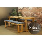 Neiwel Doer Doğal Ahşap Banklı Yemek Masası TAKIMI-100-260 Takım