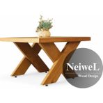 Neiwel Hamra Doğal Ahşap Ofis Sehpa-70-70 - Açık Ceviz