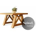 Neiwel Varen Doğal Ahşap Sehpa-70-70 - Açık Ceviz