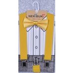 NEKİBUKİ Erkek Çocuk Sarı Pantolon Askısı Papyon Seti 0-10 Yaş