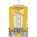 Nekibuki Pantolon Askı Papyon Seti 1-9 Yaş Erkek Çocuk İçin %100 Pamuk Sarı Renk - 1 - 5 Yaş