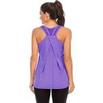 Nekosi Kadın spor üst yoga atleti, üst parça, koşu, fitness, kolsuz file arka fonksiyonel tişört, 02-lila, M
