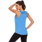 Nekosi Kadın Yoga Fitness Atleti Bol Kız Spor Tişörtü Antrenman Jogging Koşu Tişörtü Kolsuz File Arka Spor Giyim, 02-hellblau, L