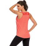 Nekosi Kadın Yoga Fitness Atleti Bol Kız Spor Tişörtü Antrenman Jogging Koşu Tişörtü Kolsuz File Arka Spor Giyim, 02-rot, S
