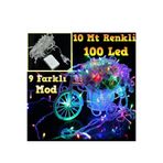 Neler Geldi Neler 100 Ledli Renkli 5 Fonksiyonlu 10 mt LED Yılbaşı Ağaç Süsü Sarkıt Işık LED Işık Ağaç Süsleme