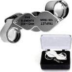 Neler Geldi Neler Küçük Yakın Büyüteci Lup Büyüteç Metal Loupe Büyüteç Ikili 10X18-20X12MM Kuyumcu Saatçi Büyüteci - 1 Adet - Açık Gümüş