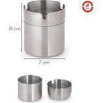 Neler Geldi Neler Paslanmaz Kapaklı Küllük Kokusuz Küllük Kül Tabağı Metal Çelik Küllük Oval Küllük Kül Tablası - Gümüş