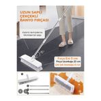 Neler Geldi Neler Sihirli Çekçekli Fayans Fırçası 108 cm Uzun Saplı Banyo Balkon Yer Temizleme Fırçası Çekpaslı Zemin
