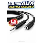 nelerbulurum 1.5 Metre 3.5mm Erkek-Dişi Ses Kulaklık Uzatma Kablosu Telefon Tablet Ses Aux Uzatma kablosu