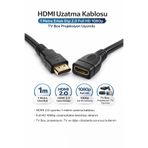 nelerbulurum 1 Metre HDMI Uzatma Kablosu Erkek Dişi 2.0 Full HD 1080p TV Box Projeksiyon Uyumlu