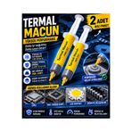 nelerbulurum 2'li Paket Gri Termal Macun 25G x 2 Adet | CPU, VGA, LED Chipset İçin Yüksek Isı İletimli Soğutucu Macun