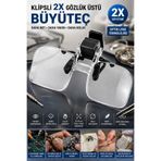 nelerbulurum Klipsli Gözlük Üstü 2X Büyüteç Lens – Optik Büyüteç Gözlük, Kitap Okuma Tamir Kuyumcu Büyüteci