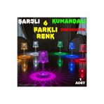 nelerbulurum ŞARJLI UZAKTAN KUMANDALI VE DOKUNMATİK DEKORATİF RGB LEDLİ AMBİYANS MASA GECE LAMBASI