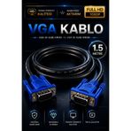nelerbulurum Yüksek Kaliteli 1.5 Metre VGA Kablo 1.5 Metre Erkek Erkek Monitör Projeksiyon Görüntü Kablosu