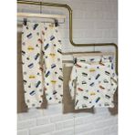 Neli Butik Fitilli Arabalı Erkek Çocuk Pijama Takımı - Bej