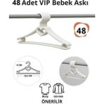 Nelson Bebek Elbise Askısı 48 Adet Kalp Plastik Beyaz Bebek Kıyafet Askısı Vıp