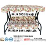 Nelson Lüks Duck Vip Salıncak Minder Seti 3 Kişilik 10 cm Süngerli Tenteli-Ingiliz Gülü-Salıncak Minderi - Pembe