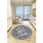 NeluxHome Kaymaz Tabanlı Makinede Yıkanabilir Dekoratif Retro Kitchen Yuvarlak Mutfak Halısı AR436