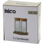 Nemere 2pcs Bambu Kapaklı Cam Tuzluk - Biberlik - Baharatlık 120ML (4887)