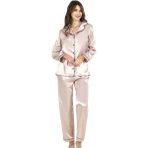 Nemere Angel Pudra Ikili Saten Gecelik Pijama Takımı 7647 - XL