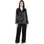 Nemere Angel Siyah Ikili Saten Gecelik Pijama Takımı 7647 - XL