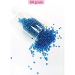 Nemere Dökme Cam Kum Boncuk 11/0 2 mm - 60 Gram - Şeffaf Mavi - BNC042
