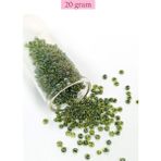 Nemere Dökme Cam Kum Boncuk 8/0 3 mm - 20 Gram - Şeffaf Alacalı Yeşil - BNC171