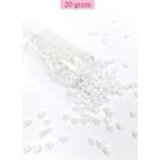 Nemere Dökme Cam Kum Boncuk Büyük Boy 6/0 4 mm - 20 Gram - Kar Beyaz - BNC073