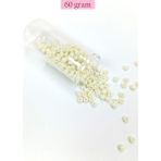Nemere Dökme Cam Kum Boncuk Büyük Boy 6/0 4 mm - 60 Gram - Krem - BNC107