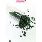 Nemere Dökme Cam Kum Boncuk Büyük Boy 6/0 4 mm - 60 Gram - Şeffaf Koyu Yeşil - BNC136
