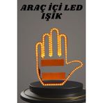 Nemere İthalat El Orta Parmak LED Kumandalı Araç Içi Reflektör Arka Cam El Simgesi Nemere Ithalat - Çok Renkli