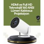 Nemere Ithalat HDMI ve USB Girişli Uzun Ömürlü Ampullü Projeksiyon
