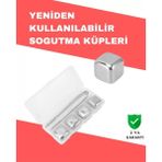 Nemere İthalat Hızlı Soğutma Özellikli Paslanmaz Metal Buz Küpü Takımı Nemere Ithalat - Çok Renkli
