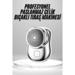 Nemere Ithalat Mini Sıfır Sakal Yanak Tıraş Makinesi USB Şarjlı Sıfır Sakal Taşınabilir Korumalı - 1