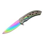 Nemere Kartal Rainbowi Tk 21 cm Kamp / Outdoor Çakı - Yarı Otomatik, Kemerlikli, Kutulu