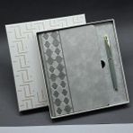 Nemere Kutulu Gri Defter ve Metal Kalem Seti