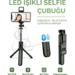 Nemere LED Işıklı Selfie Çubuğu Bluetooth Kumandalı Kablosuz Tripot Selfie Monopod Selfie Stick