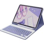 Nemere Mey Ithalat® iPad Air 11 (2024) Kılıf KC01 Smart Klavyeli Tablet Kılıfı - Derin Mor - Renkli