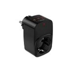 Nemere Tekli Yüksek Voltaj Korumalı Duvar Prizi 2x Type-C 1x USB Çıkışlı Priz Grup Priz Çoğaltıcı Siyah