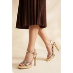 Nemesis Shoes Sarah Kadın Topuklu Platform Abiye Sandalet Gold