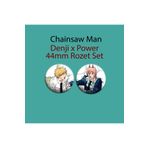 Nemika Chainsaw Man Denji x Power 2 ADET 44MM BUTON ROZET - ANİME ROZET