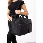 Nemo Bags Siyah Seyahat Çantası, Orta Boy, Valiz Askılı Bavul, Klinkır Su Geçirmez Kumaş Spor Çantası, 46X30CM