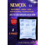nemtut Nemçek Nem Alıcı Rutubet Giderici Küf Önleyici Koku Giderici Korozyon Önleyici 1250 Gr 5 Paket