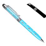 NEO+ (blue) - QUALITY 2-in-1 Capacitive Touchscreen Stylus and Ballpoint Pen with Crystals. FREE REFILL - UK SELLER (blue)