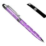 NEO+ (purple) - QUALITY 2-in-1 Capacitive Touchscreen Stylus and Ballpoint Pen with Crystals. FREE 2 REFILLS - UK SELLER (purple)
