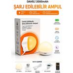 Neo Vista 2000MAH Şarj Edilebilir LED Ampul Type-C Hızlı Şarjlı, Uzaktan Kumandalı - 1 - 10 W - Beyaz - Sarı - Günışığı