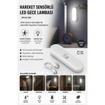 Neo Vista Beyaz Işık Hareket Sensörlü Usb Şarjlı Led Işık Lamba-Oda, Mutfak, Salon Ve Merdiven Işıklandırma